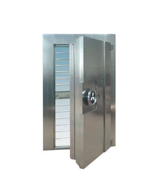 HY-A005帶柵欄門(mén)不銹鋼金庫(kù)門(mén)